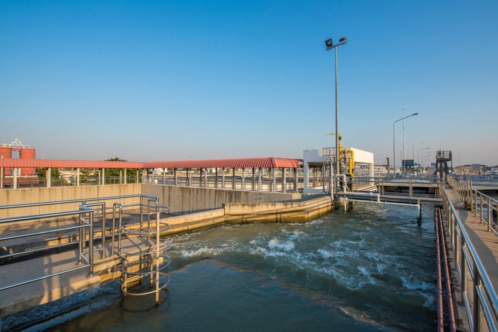 Intake Canal of Raw Water in Water Treatment Plant