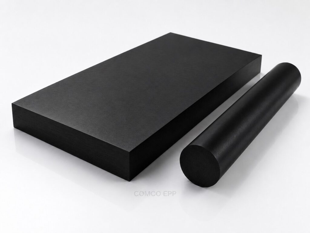 Conductive PEEK-ELS EC sheet in black from COMCO EPP