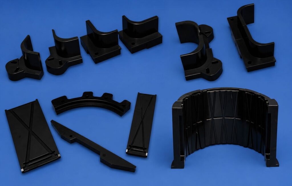 Gleitelemente und Verschleißplatten aus Comco-Cast Nylon für Teleskopausleger